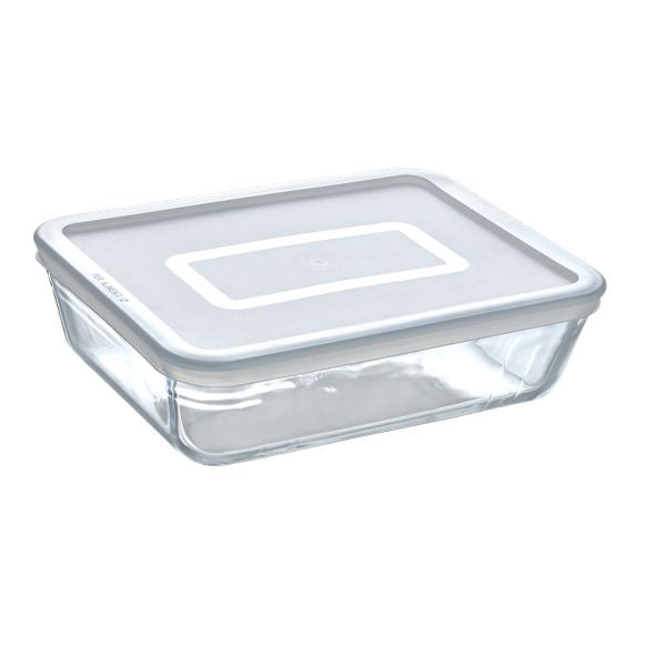 Cook & Freeze contenitore rettangolare in vetro extra resistente con coperchio in plastica 22x17cm